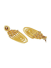 Anouk Gold-Plated Cubic Zirconia Studded Contemporary Drop Earrings