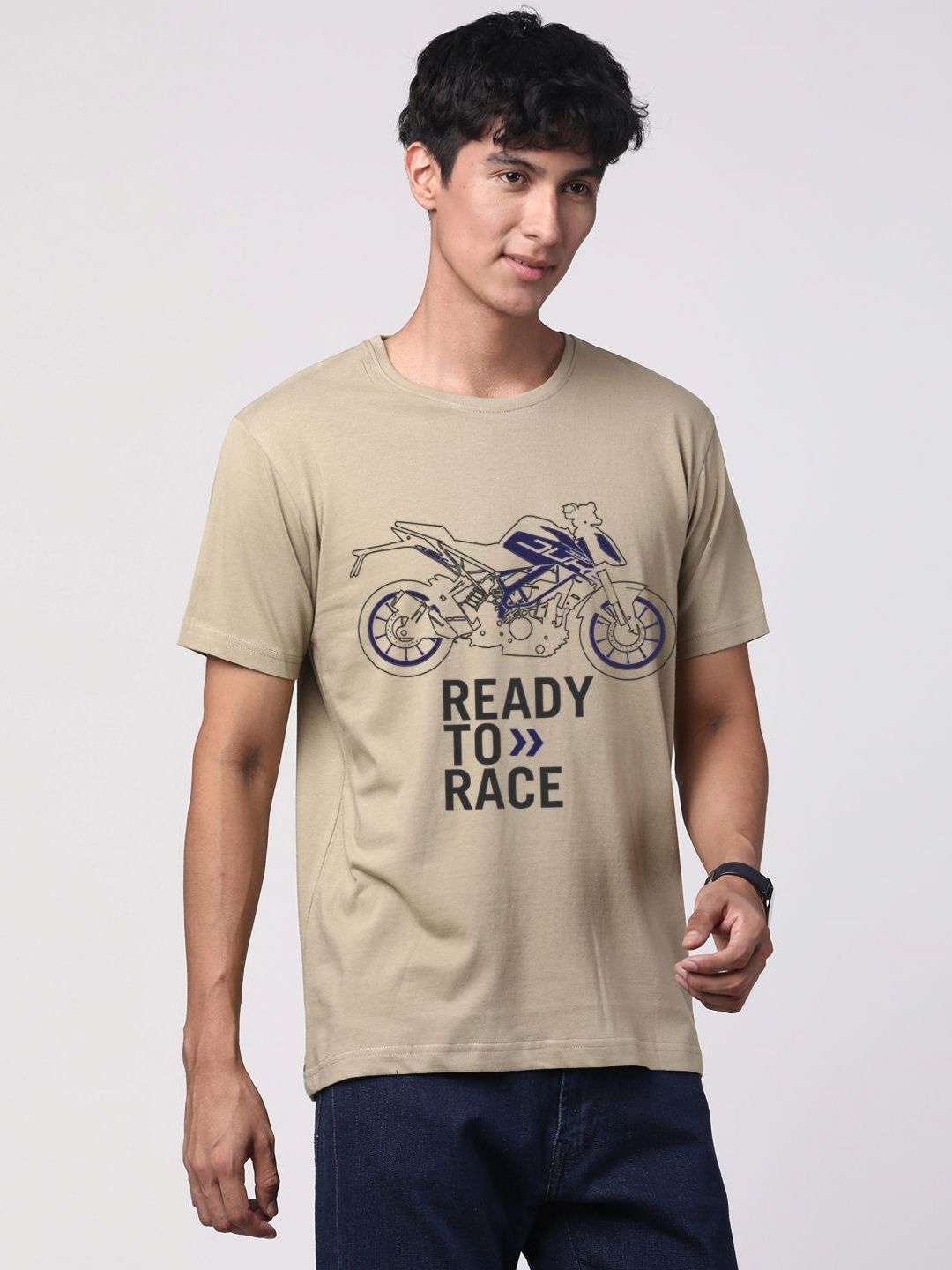 ADRO Men Graphic Printed Round Neck Cotton T-shirt