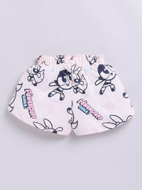 Happy Faces Kids Girls Powerpuff Girls Printed Pure Cotton Shorts