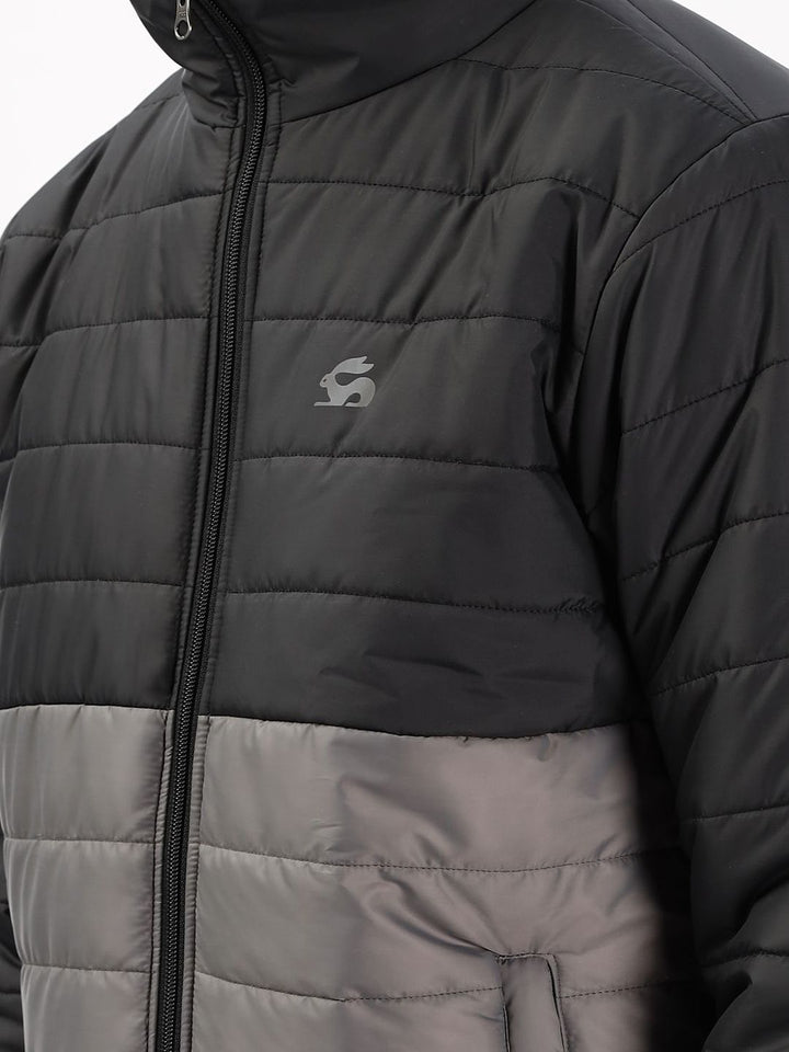 ADRO Men Colourblocked Windcheater Bomber dengan Jaket Patchwork