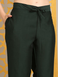 Anouk Floral Embroidered Straight Kurta With Trouser And Dupatta