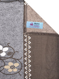 Myntra Elegant Homes Brown & Cream Bulu Bunga 300 TC Cadar Bujang dengan 1 Sarung Bantal