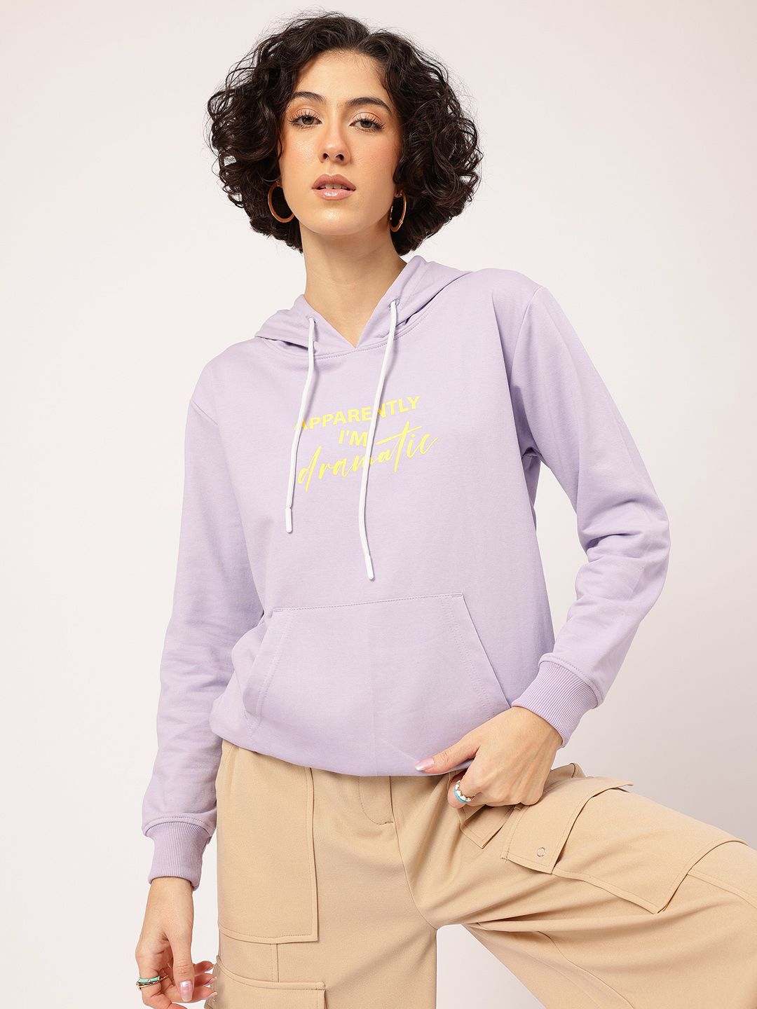 DressBerry Print Hooded Drop-Shoulder Sweatshirt