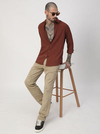 VASTRADO Men Classic Slim Fit Opaque Casual Shirt