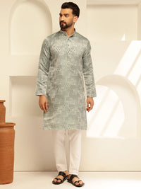 SOJANYA Woven Design Mandarin Collar Striaght Kurta