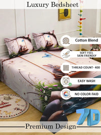 KLOTTHE Beige 400 TC Cadar Katil King dengan 2 Sarung Bantal