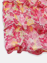Nauti Nati Girls Sleeveless Floral Printed Knee Length Georgette Dress