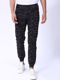 The Indian Garage Co Men Camouflage Printed Cotton Slim Fit Joggers Trousers