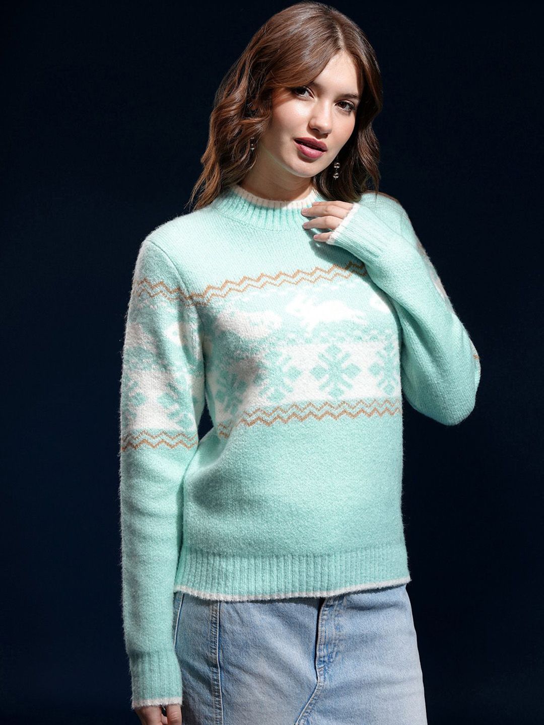 Tokyo Talkies Women Printed Pullover Sweater