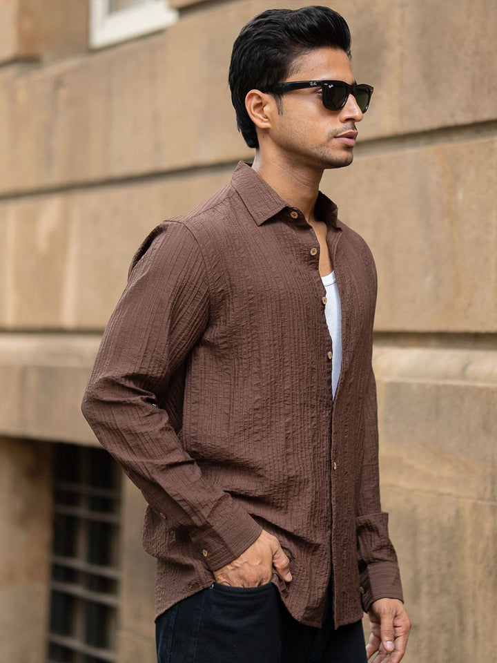 Powerlook Men Tartan Checks Checked Spread Collar Casual Shirt
