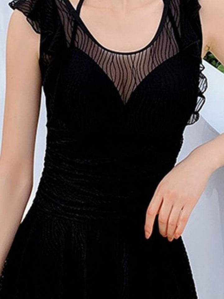 Tali bahu dressberry berpakaian berenang leher bulat