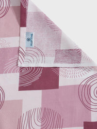 KLOTTHE Pink & Purple Geometric Printed 400 TC Cotton King Bedsheet Set 2.50 m x 2.25 m