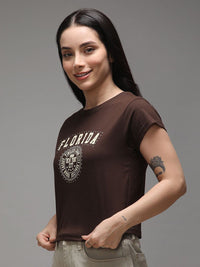 Dillinger Wanita biasa sesuai dengan krew leher universiti dicetak tshirt