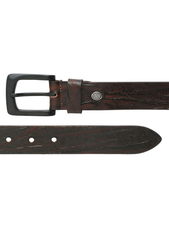 Teakwood Leathers Men Textured Leather Belt