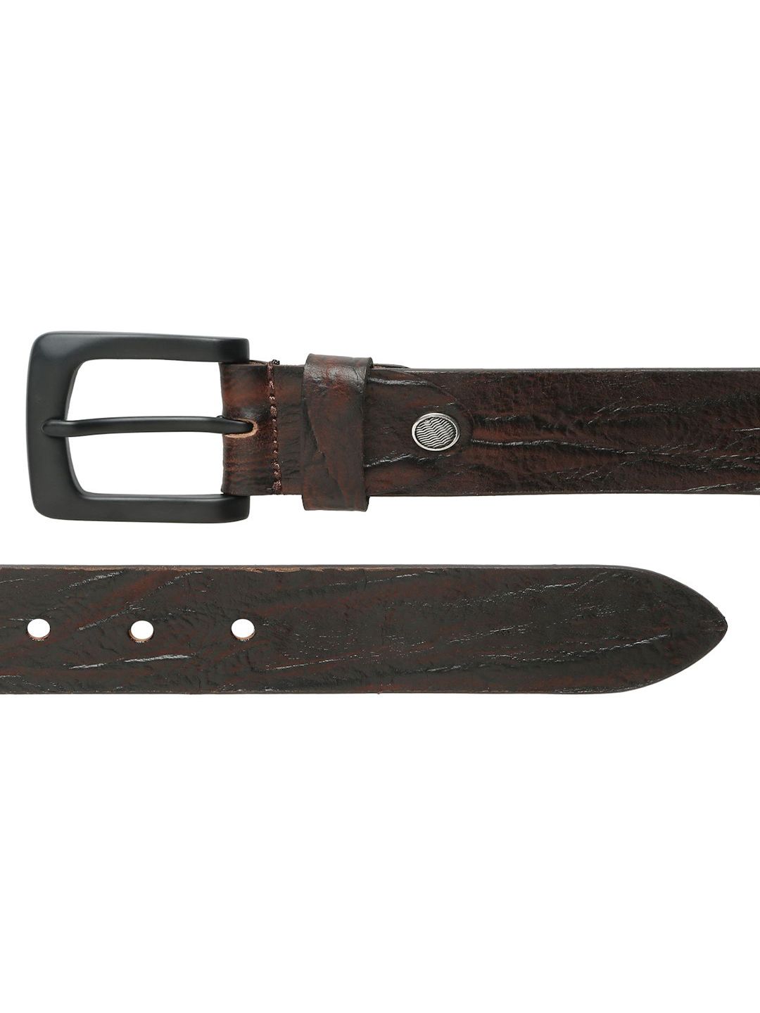 Teakwood Leathers Men Textured Leather Belt