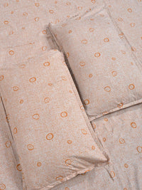 KLOTTHE Orange Geometric 300 TC King Bedsheet with 2 Pillow Covers