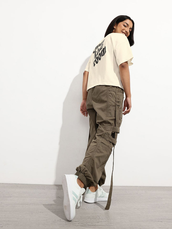 DressBerry Blank Canvas Breezy Basic Boxy Crop T-shirt