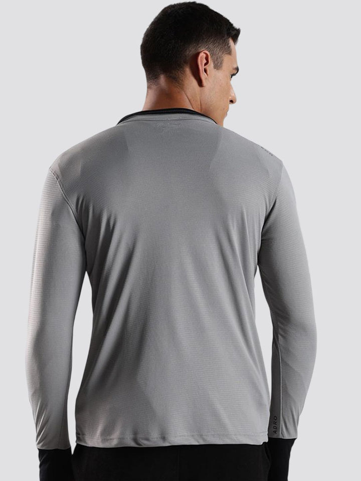ADRO Men Mock Collar Solid Lightweight Casual Sporty Jacket