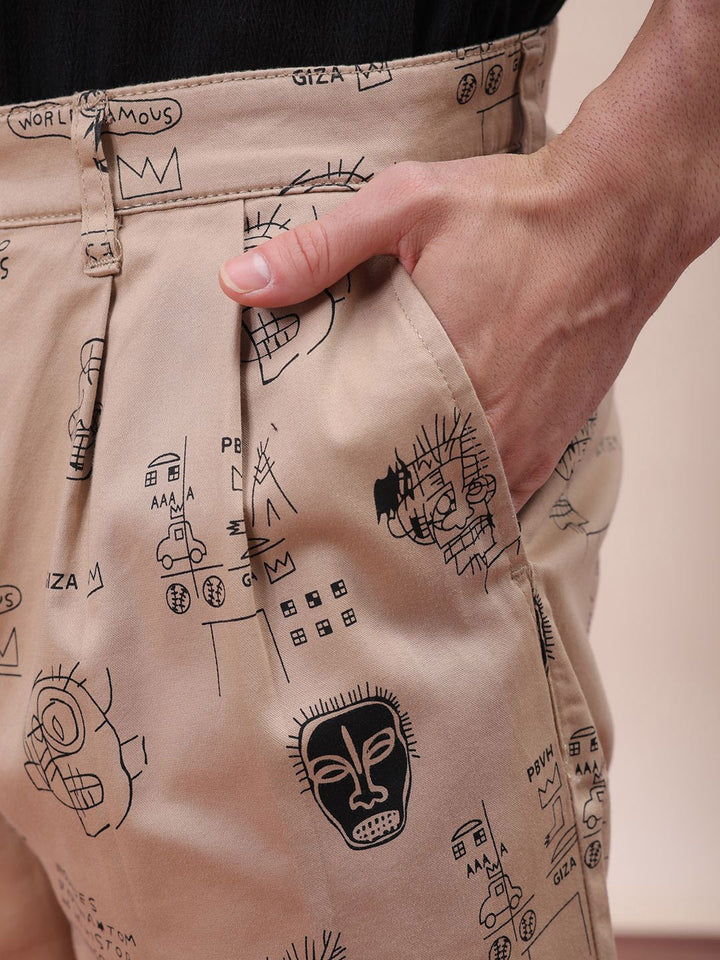 The Indian Garage Co Men Mid-Rise Printed Shorts