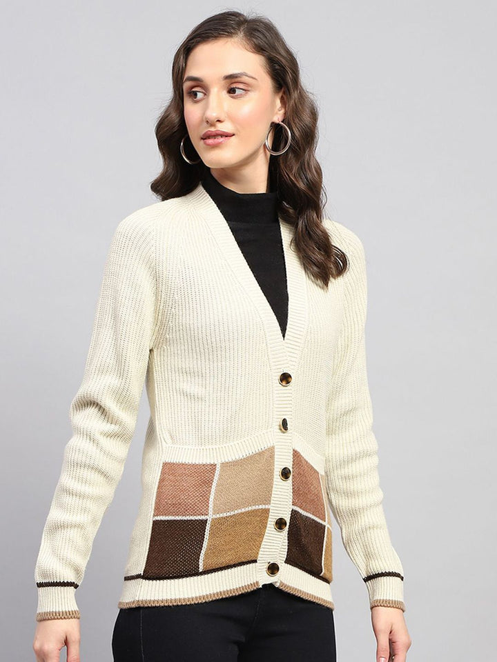 Monte Carlo Women Ribbed Woolen Cardigan
