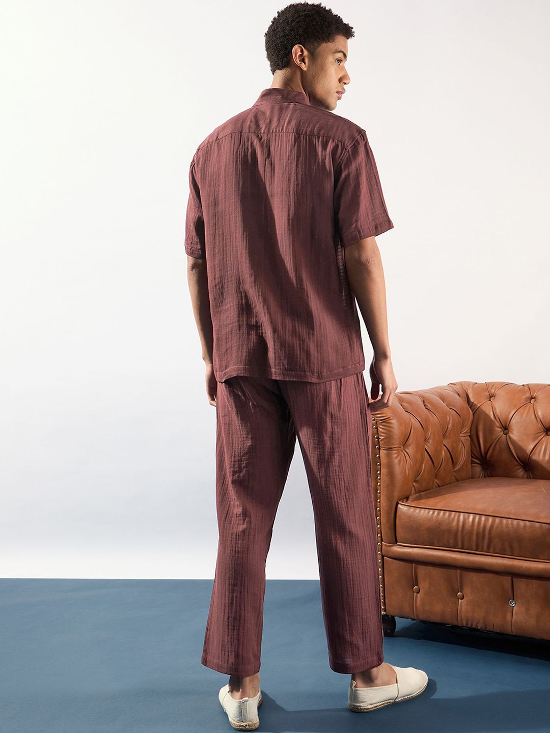 DENNISON Pure Cotton Oversized Shirt With Trousers Co-Ords