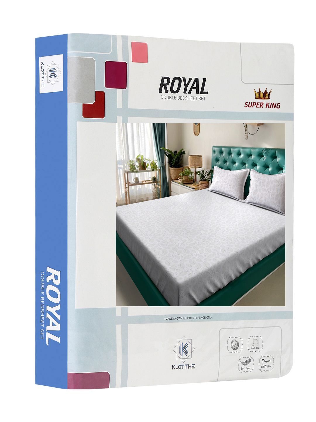 KLOTTHE White Floral 400 TC Bedsheet with 2 Pillow Covers