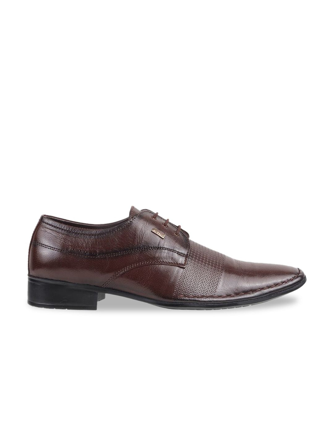 Metro Men Textured Leather Formal Derbys