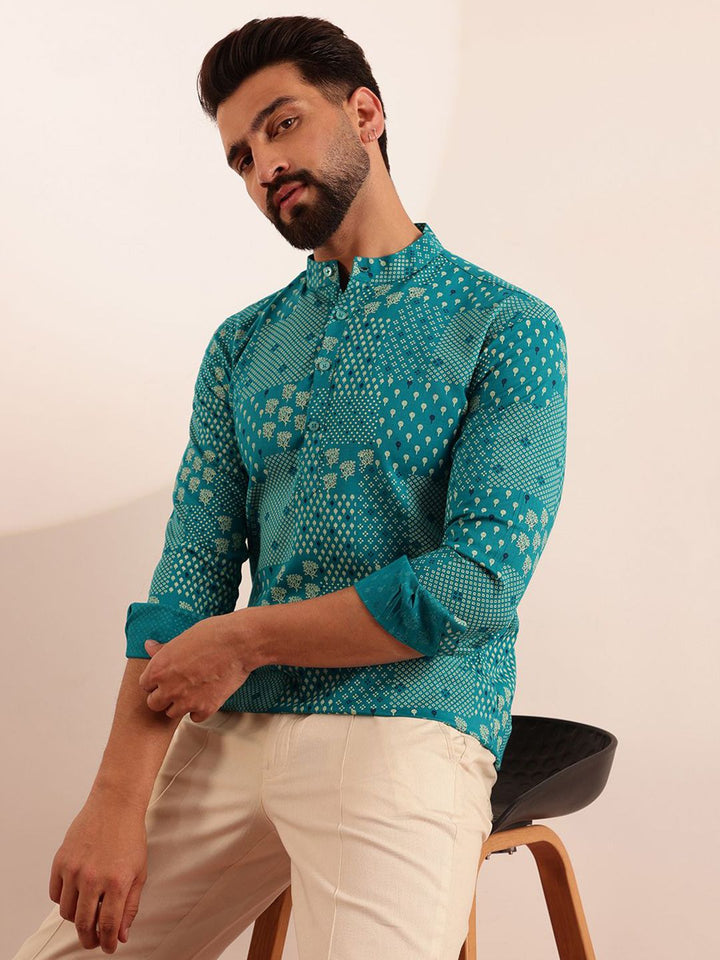 Anouk Ethnic Motifs Printed Mandarin Collar Short Kurta