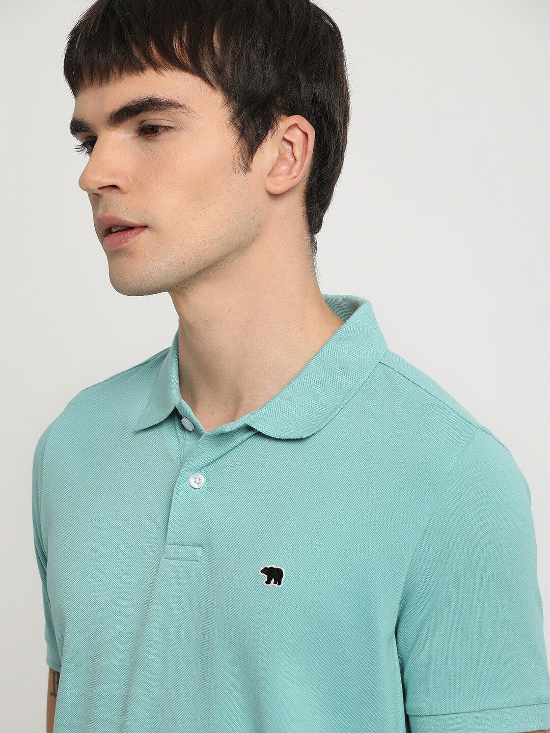 THE BEAR HOUSE Polo Collar Slim Fit Pure Cotton T-shirt