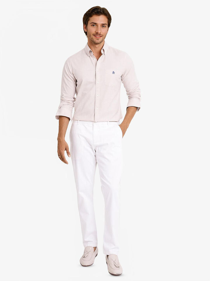 RARE RABBIT Men Comfort Spread Collar Solid Cotton Formal Shirt