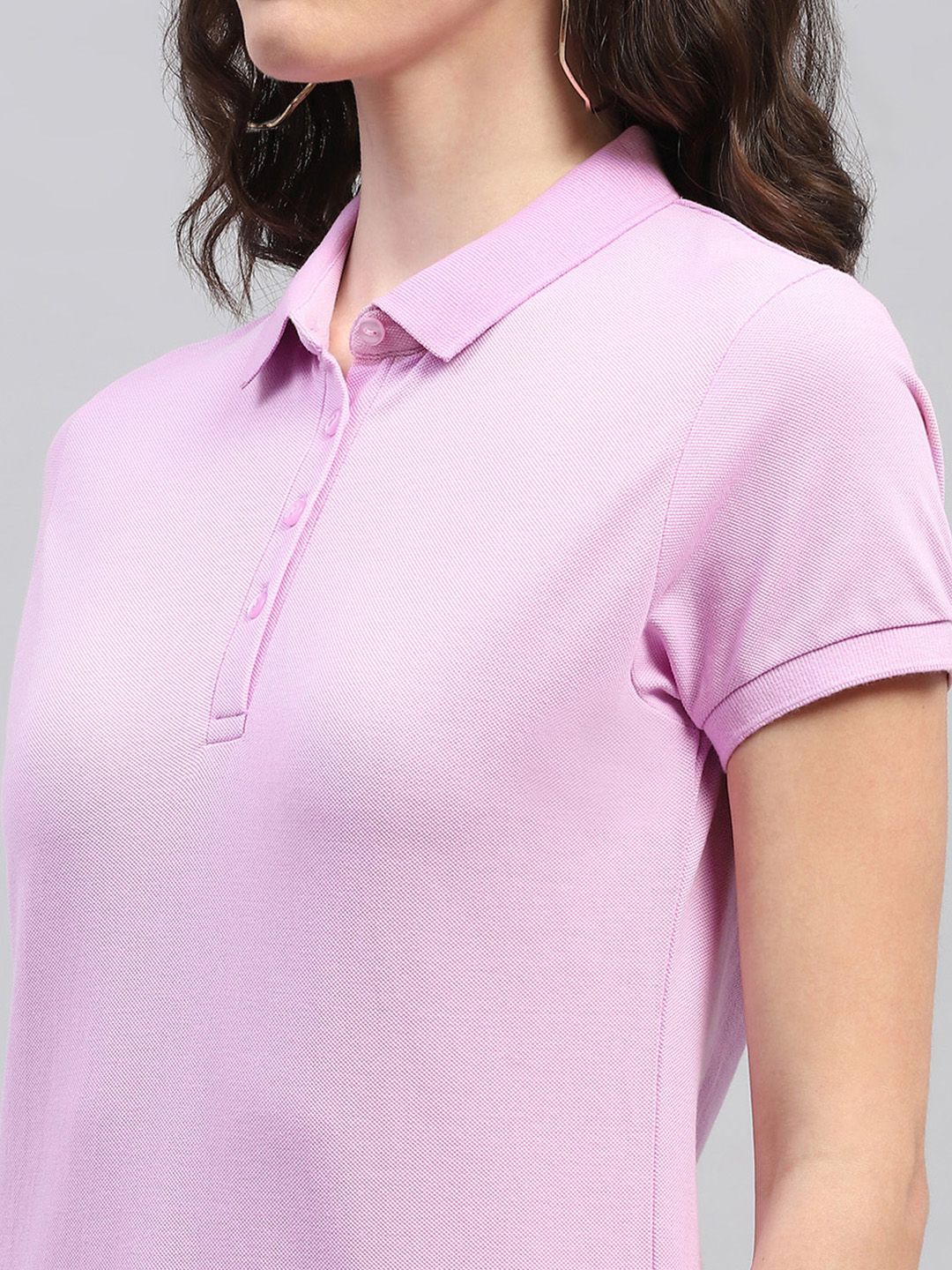 Monte Carlo Women Polo Collar Pure Cotton T-shirt
