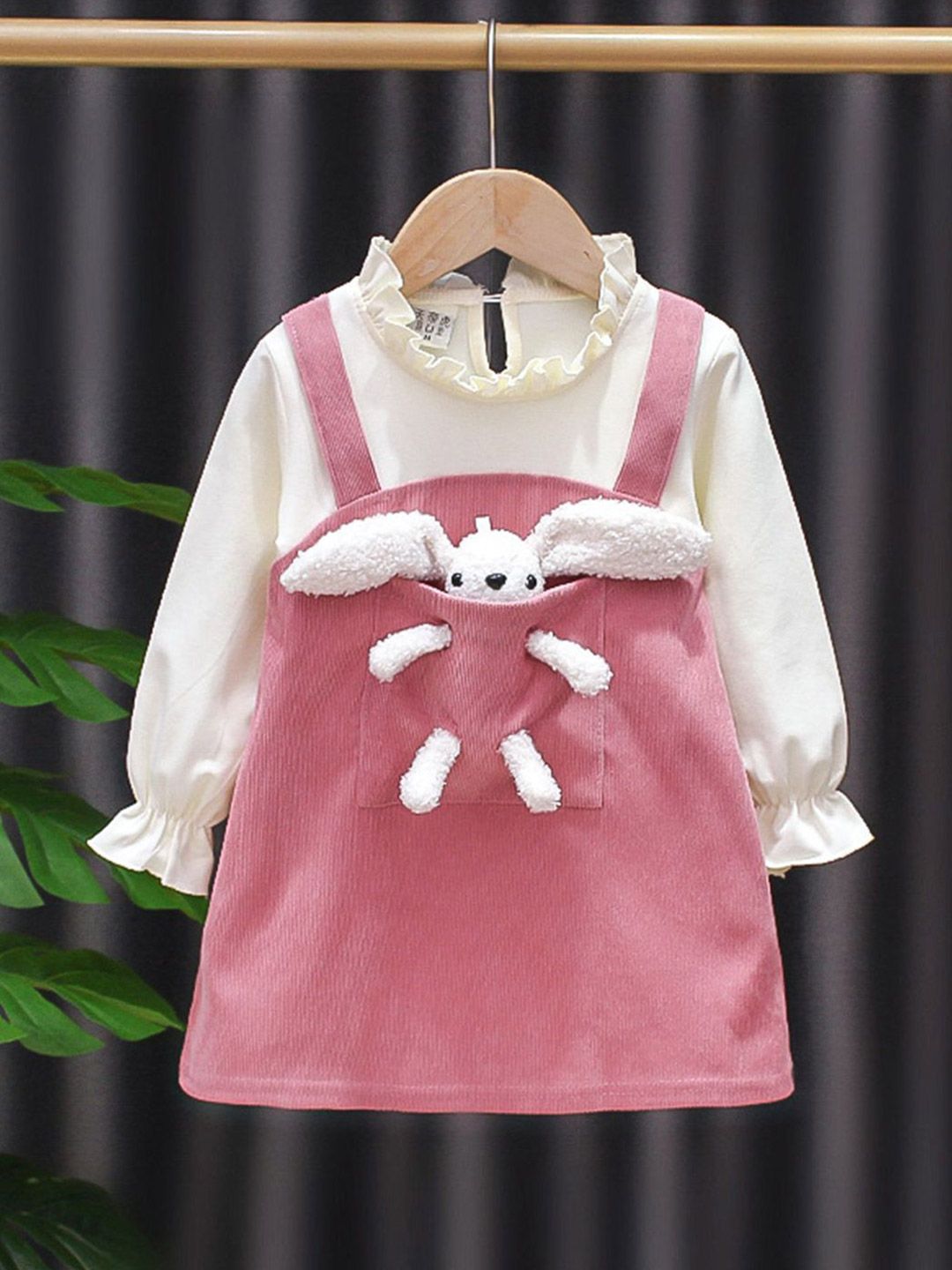 YK Girls Cotton Applique Pinafore Dress