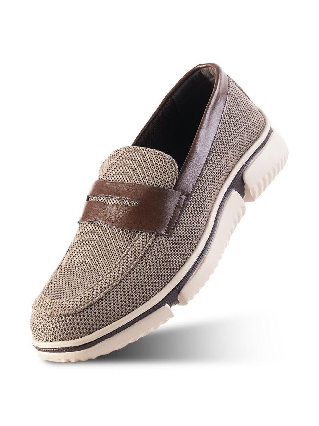 MONKSTORY Lelaki Comfort Mesh Slip-On Loafers Kulit