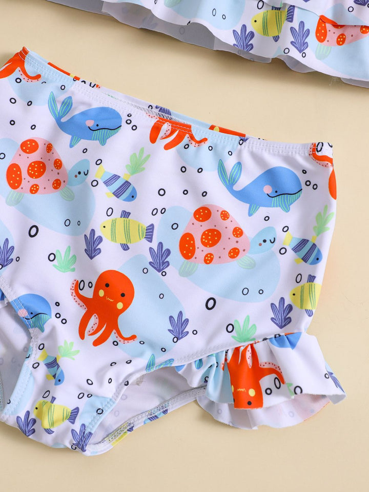 YK Girls Printed Swimset