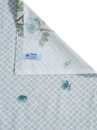 Myntra Elegant Homes Grey & Green Floral Pure Cotton 400 TC King Bedsheet Set 2.5m x 2.25m