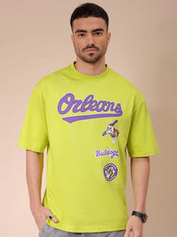 The Indian Garage Co Men Typography Printed Round Neck Cotton Oversized T-shirt