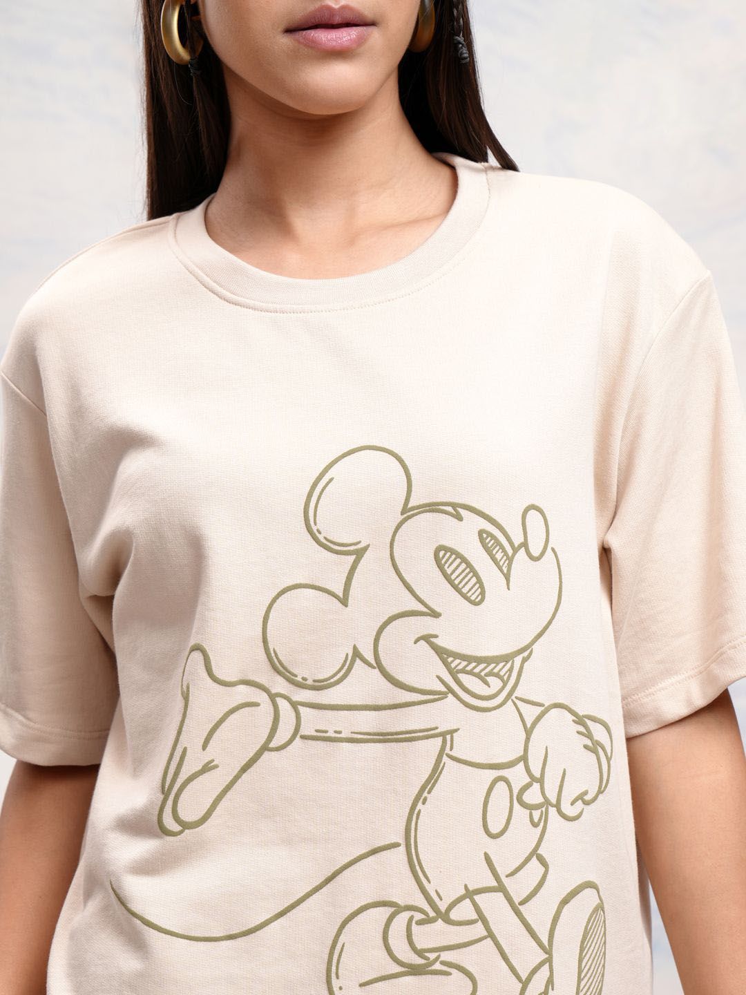 Tokyo Talkies Women Disney Mickey Mouse Printed Round Neck T Shirt & Jogger