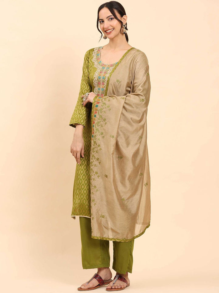 Kurta Kapas Tulen Biasa Wanita Mamicha dengan Palazzos & Dengan Dupatta