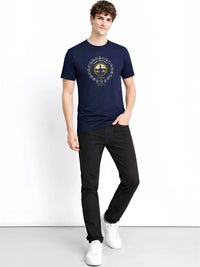 ADRO Lelaki Grafik Bercetak Leher Bulat Lengan Biasa Kapas T-shirt