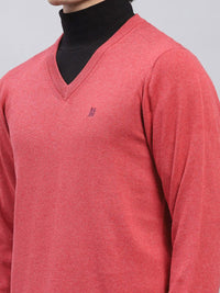 Monte Carlo Men Solid V Neck Full Sleeve Pullover