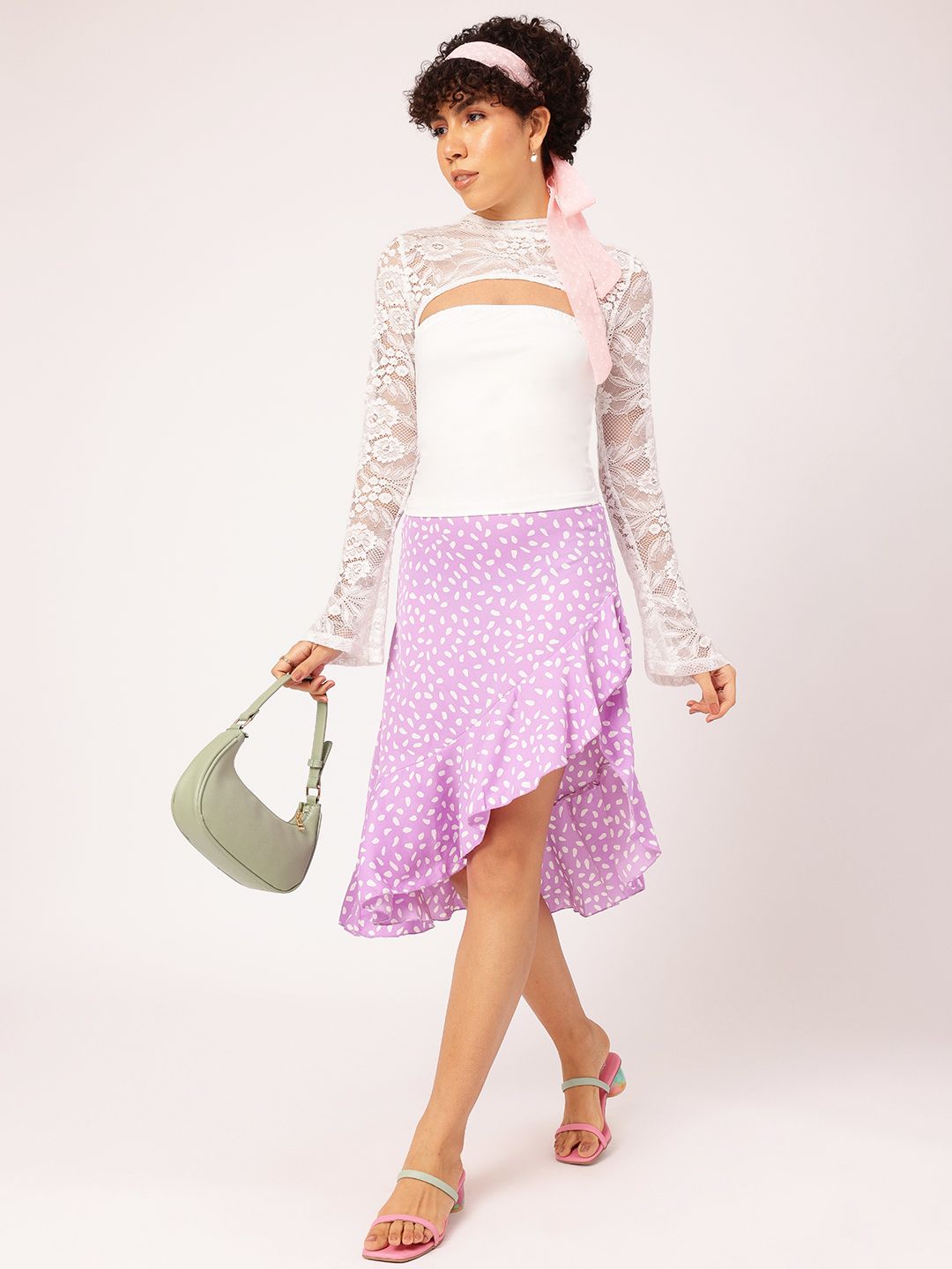 DressBerry Lacy Fling Cut-Out Fitted Top
