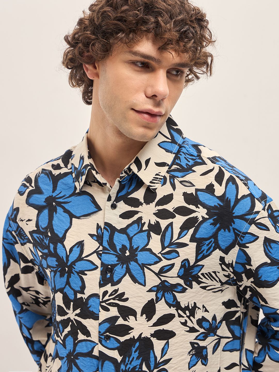 THE BEAR HOUSE Men Spread Collar Floral Printed Relaxed Fit Casual Shirt