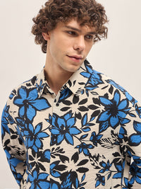 THE BEAR HOUSE Men Spread Collar Floral Printed Relaxed Fit Casual Shirt