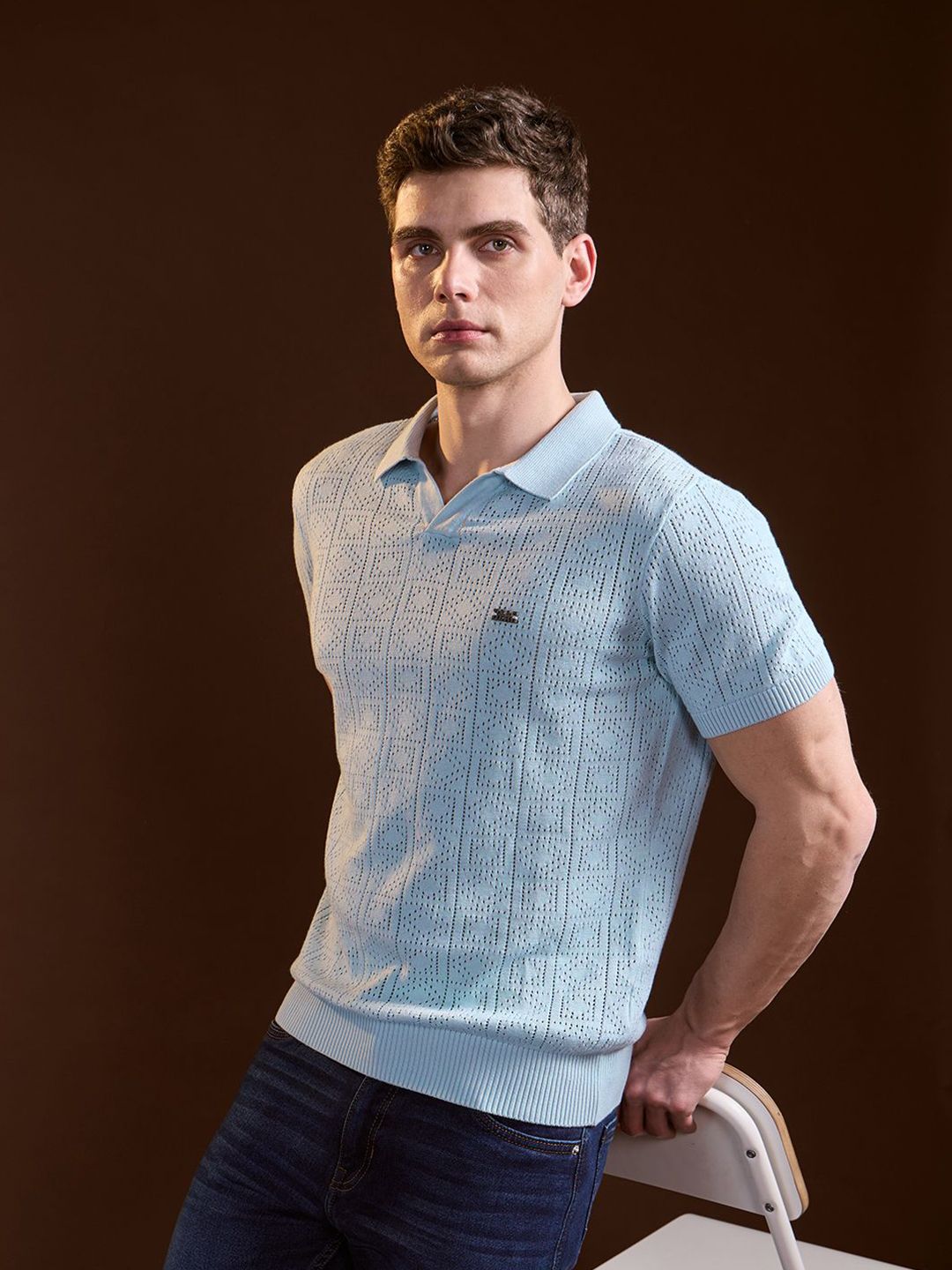 THE BEAR HOUSE Men Polo Collar Slim Fit T-shirt