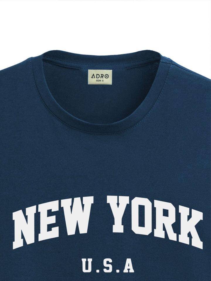 ADRO Men Typography Printed Applique T-shirt