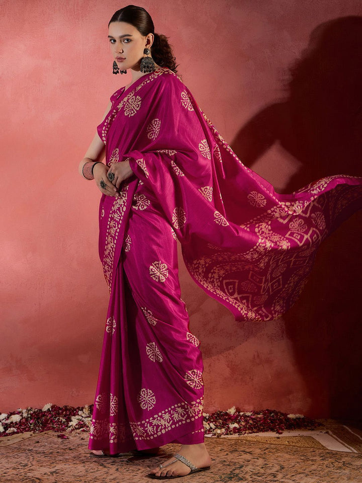 Saree mall Ethnic Motifs Bagru Sarees