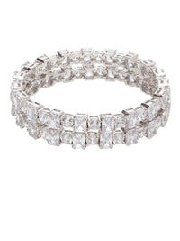 Anouk Set Of 2 Rhodium-Plated American Diamond Stone Studded Bangles