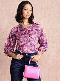 all about you Floral Printed Puff Sleeve Top
