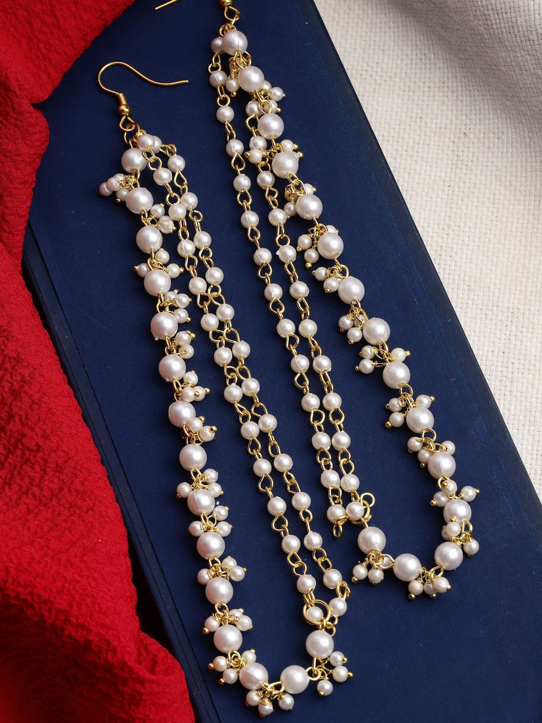 Anting-anting Drop Kontemporari Bersalut Emas Anouk Cubic Zirconia
