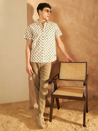 DENNISON Men Comfort Fit Animal Printed Spread Collar Cotton Casual Shirt